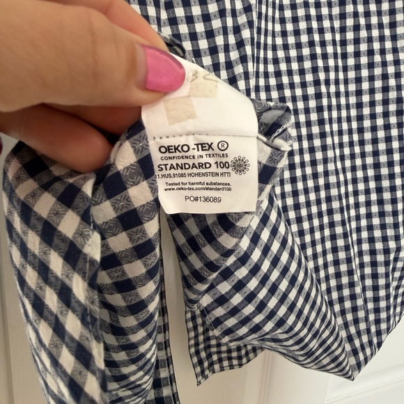 Michael Kors Navy and White Checkered Shirt - Picture 6 of 6